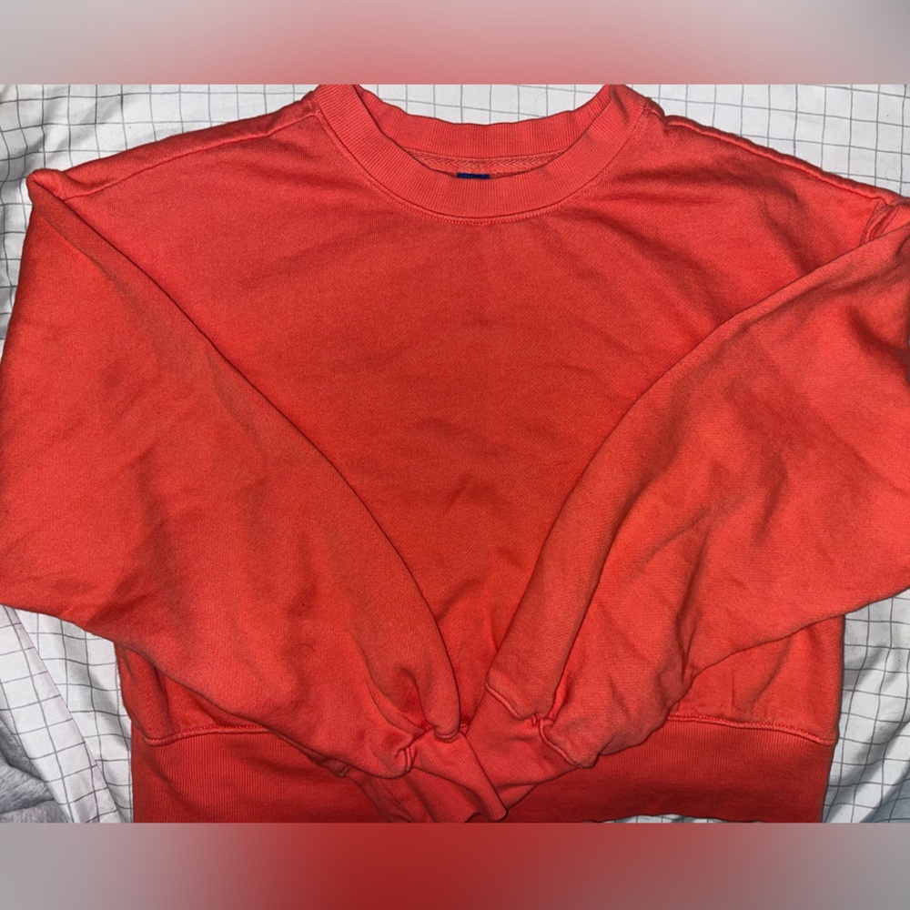 Old Navy Bright Orange Cropped Sweatshirt